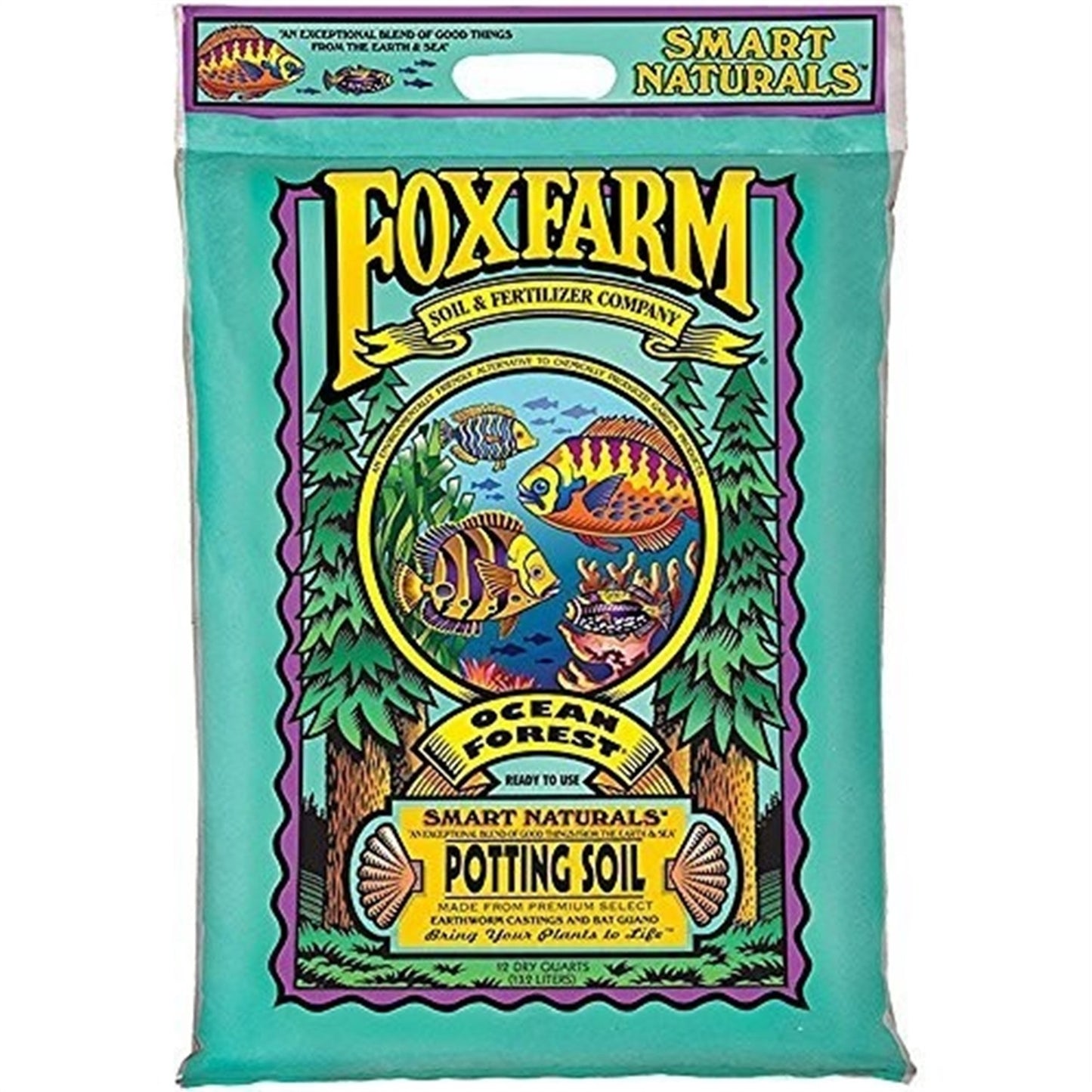 Foxfarm Ocean Forest Potting Soil to Retain Excess Moisture, 12Qt