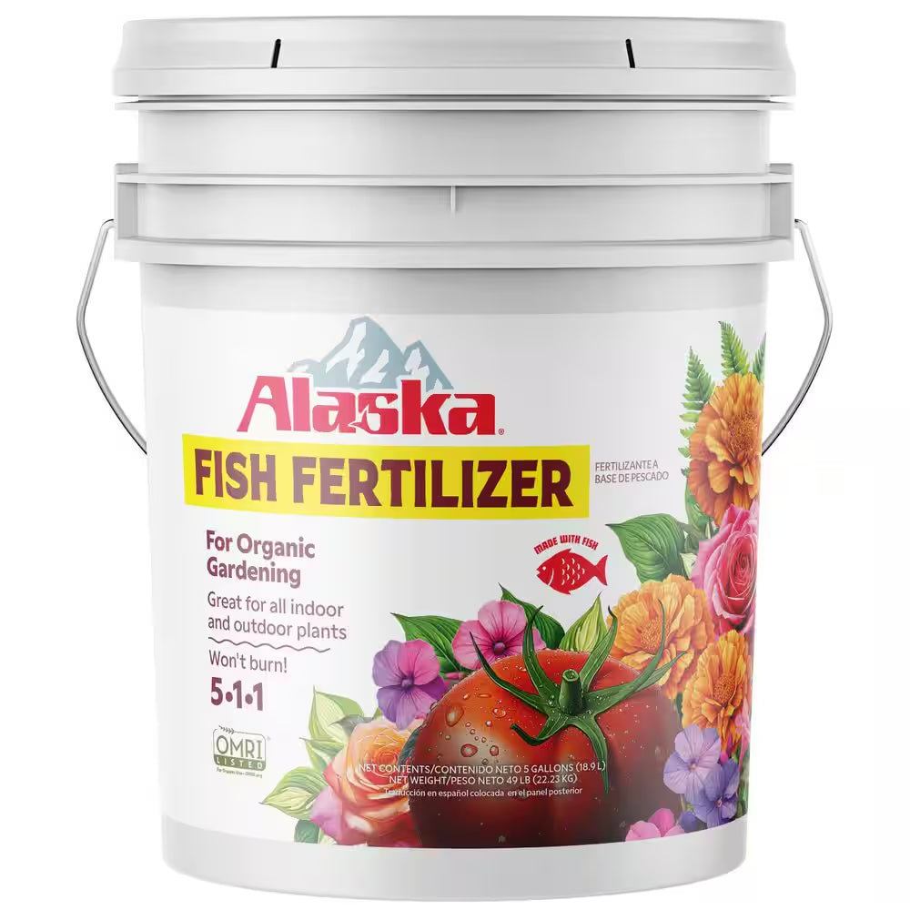 640 Oz. (5 Gal.) Organic Gardening Liquid Fish Emulsion Plant Food Fertilizer Concentrate 5-1-1