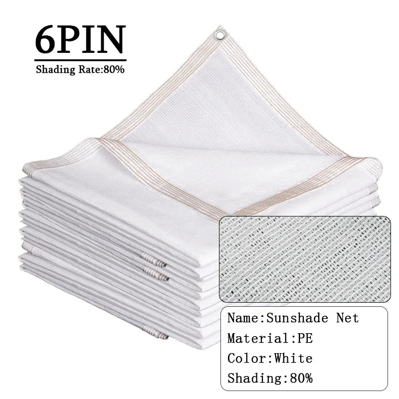 White Plants Sunshade Net Garden Sun Shelter HDPE Fabric Shading 40~80% Privacy Screen Outdoor Shade Canopy UV Protection Awning