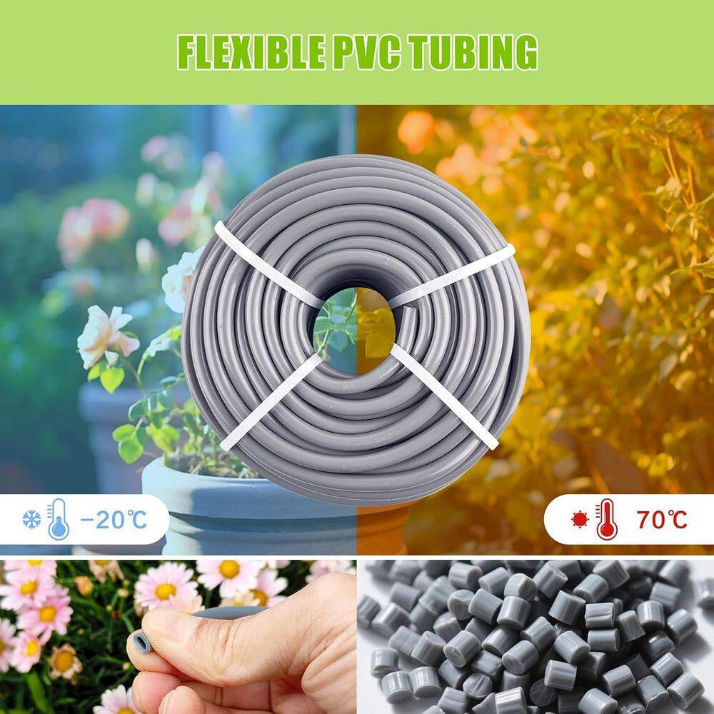 33 Ft. X 6Mm Drip Irrigation Hose, Flexible PVC Tubing for Garden, Yard, Hydroponics, Ponds, DIY Watering System