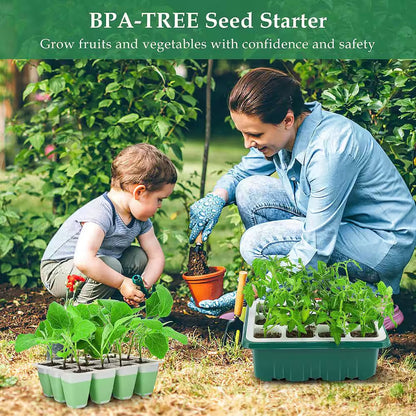 72 Cells Indoor Seed Starter Kit W/ Humidity Dome, Reusable Germination Tray, Bpa-Free, Dishwasher Safe