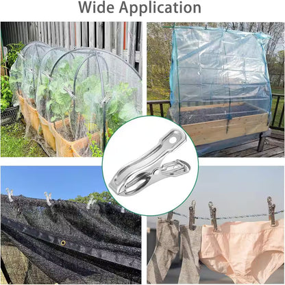 40-Pack Stainless Steel Garden Clips for Greenhouse and Shade Cloth