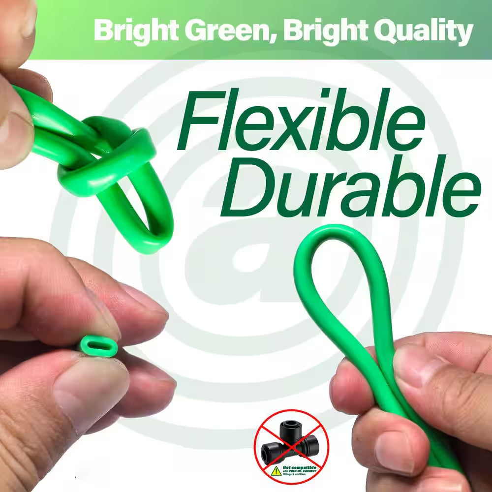 1/4In Drip Irrigation Tubing, 100Ft Flexible Garden Hose for DIY Irrigation Systems, Hydroponics, Greenhouse & Watering