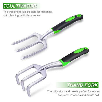 111Pcs Garden Tools Set + Succulent Tools Set, Heavy Duty Aluminum Manual Garden Kit Outdoor Gardening 