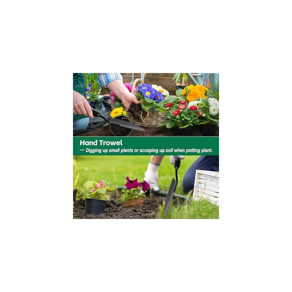 Garden Tools Set with Extension Handles 5 Piece Thick Heavy Duty Steel Rust-Proof 
