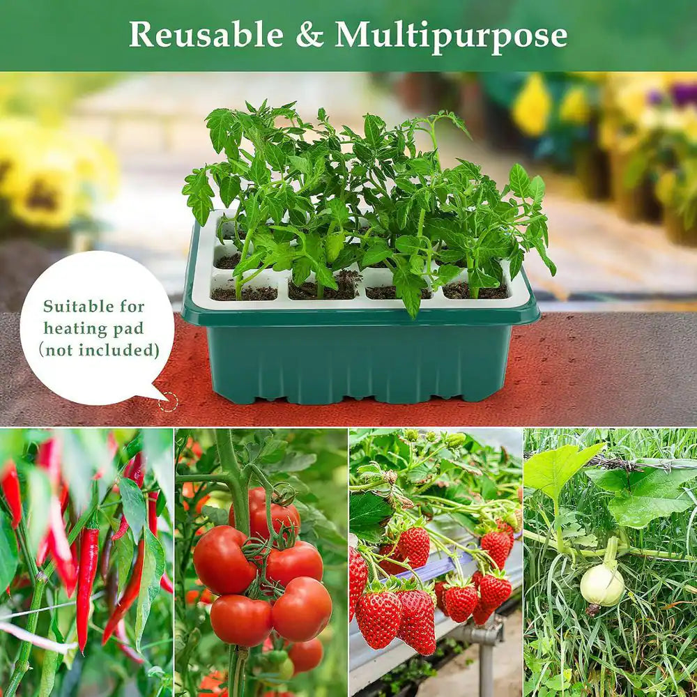72 Cells Indoor Seed Starter Kit W/ Humidity Dome, Reusable Germination Tray, Bpa-Free, Dishwasher Safe