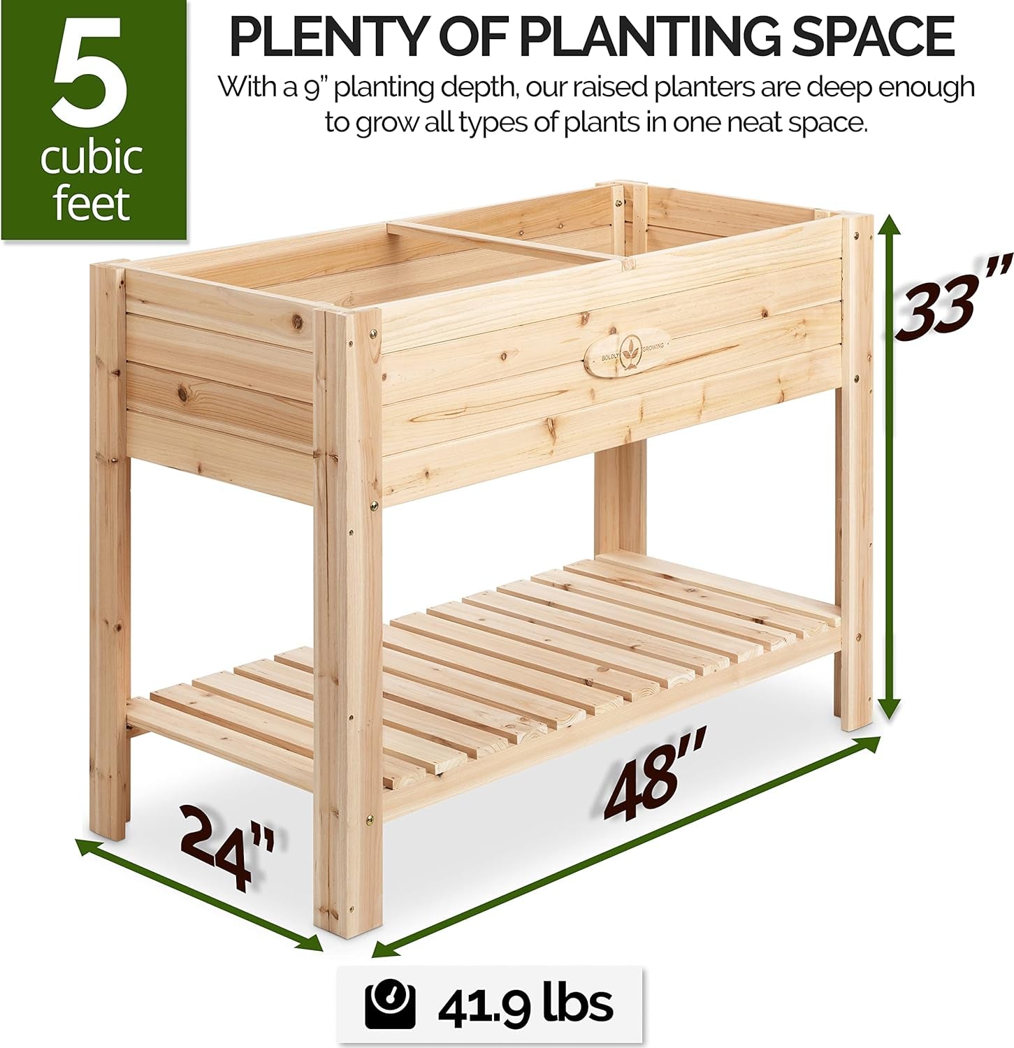 Cedar Raised Planter Box with Legs – Elevated Wood Raised Garden Bed Kit – Grow Herbs and Vegetables Outdoors – Naturally Rot-Resistant - Unmatched Strength Lasts Years (4X2)