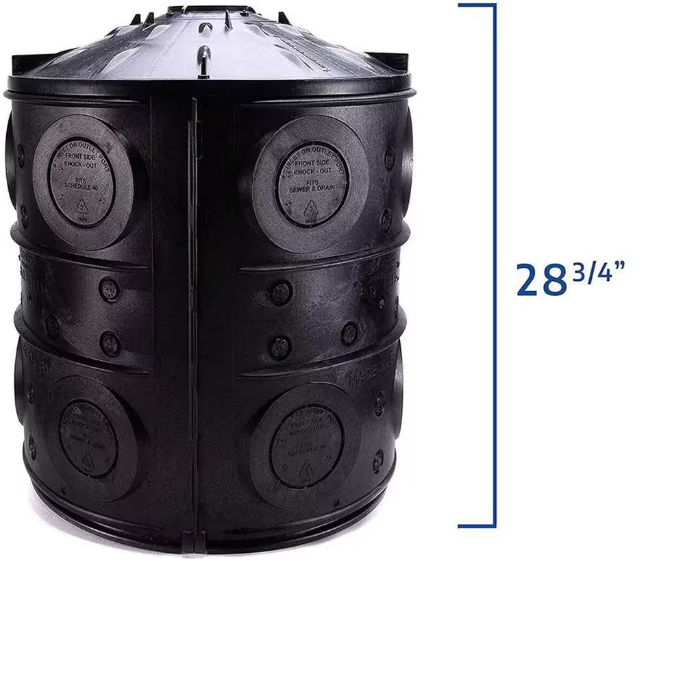 50 Gal. Black Stormwater Dry Well System Kit with 3-Side Panels for Rainwater Collection (1-Pack)
