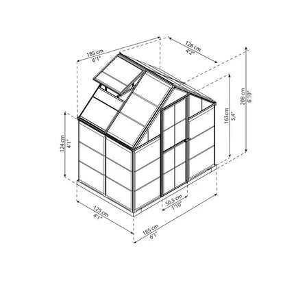 Harmony 6 Ft. X 4 Ft. Gray/Clear Polycarbonate DIY Greenhouse Kit