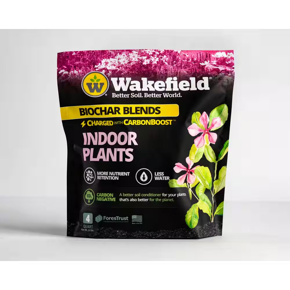 Biochar Blend with Carbonboostfor Indoor Houseplants, Soil Amendment-4 Qt. Bag