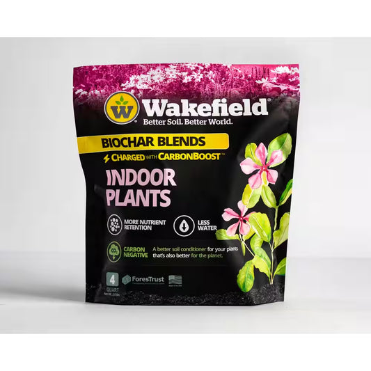 Biochar Blend with Carbonboostfor Indoor Houseplants, Soil Amendment-4 Qt. Bag