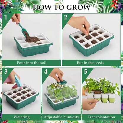 72 Cells Indoor Seed Starter Kit W/ Humidity Dome, Reusable Germination Tray, Bpa-Free, Dishwasher Safe