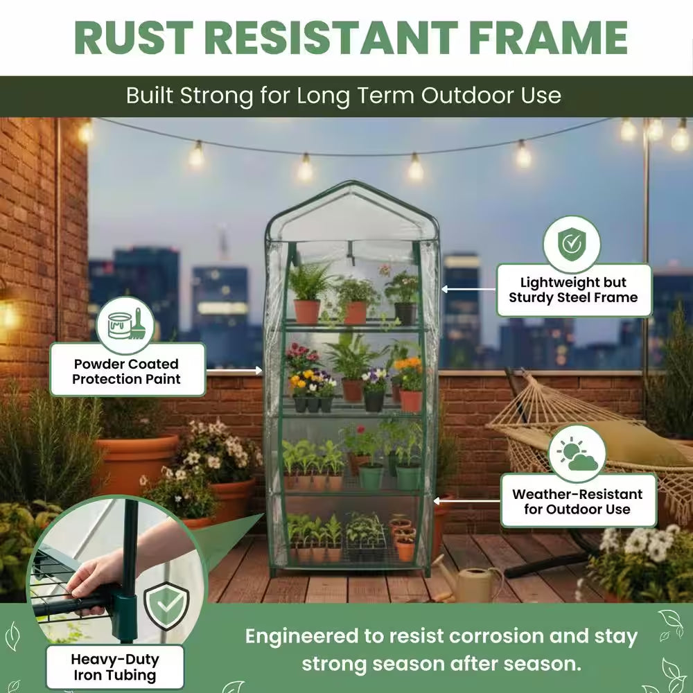 27.5 In. X 19 In. X 63 In. 4 Tier Greenhouse