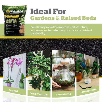 Biochar Blend with Carbonboost for Gardens and Raised Beds, Soil Amendment-4 Qt. Bags