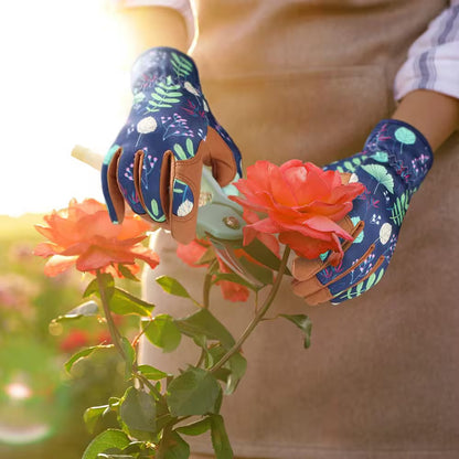 Microfiber Leather Gardening Gloves Ergonomic Grip Breathable Flexible Work Glove for Planting Weeding Pruning
