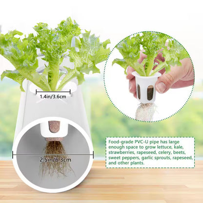 3-Layer Hydroponic Growing System Kit W/ 108 Plant Sites, Food-Grade PVC-U Pipes for Vegetables, Flowers, Fruits, Herbs