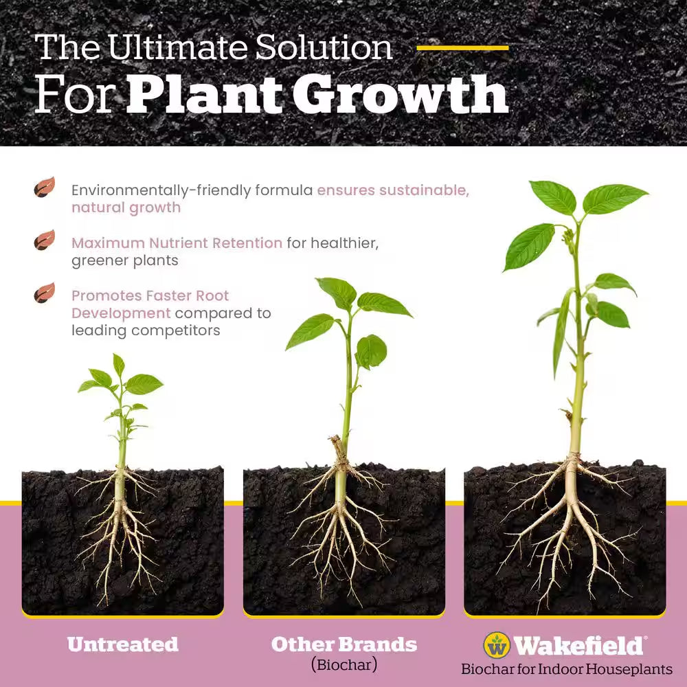 Biochar Blend with Carbonboostfor Indoor Houseplants, Soil Amendment-4 Qt. Bag