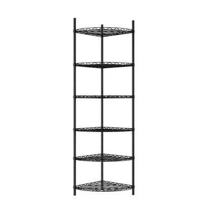 6-Tier Outdoor Garden Garage Black Iron Storage Shelf Shelves Organizer Wire Shelving Unit Plant Stand