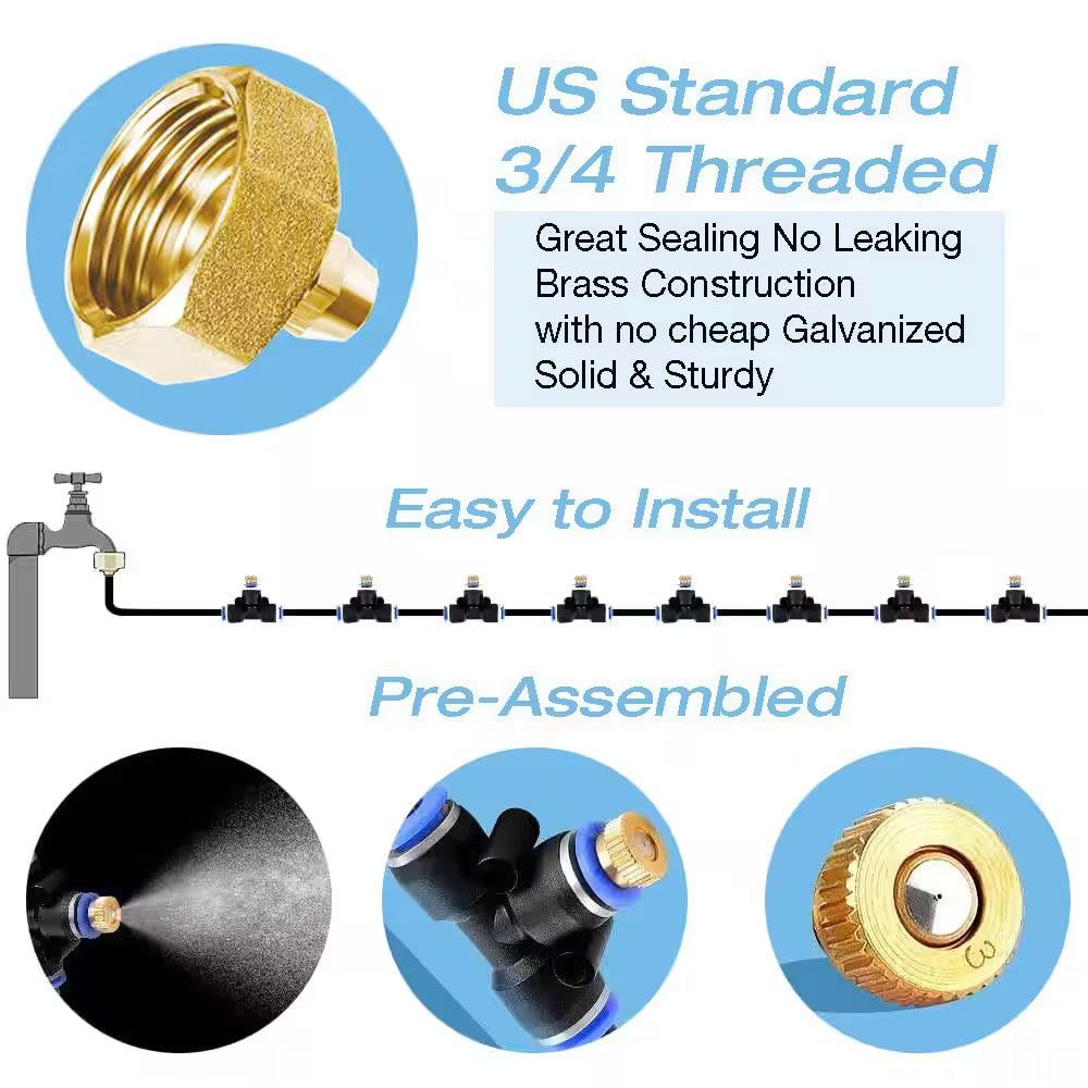 Efficient 59 Ft. Misting Cooling System for Outdoor Patio