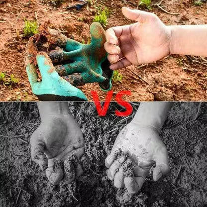 10 In. Waterproof Garden Gloves with Claws for Digging Planting and Yard Work 1-Pair