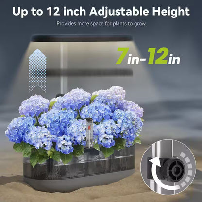 12-Pods Hydroponics Growing System Kit, Gardening Hydroponics Growing System with 4. 2L Water Pump, Height Adjustable