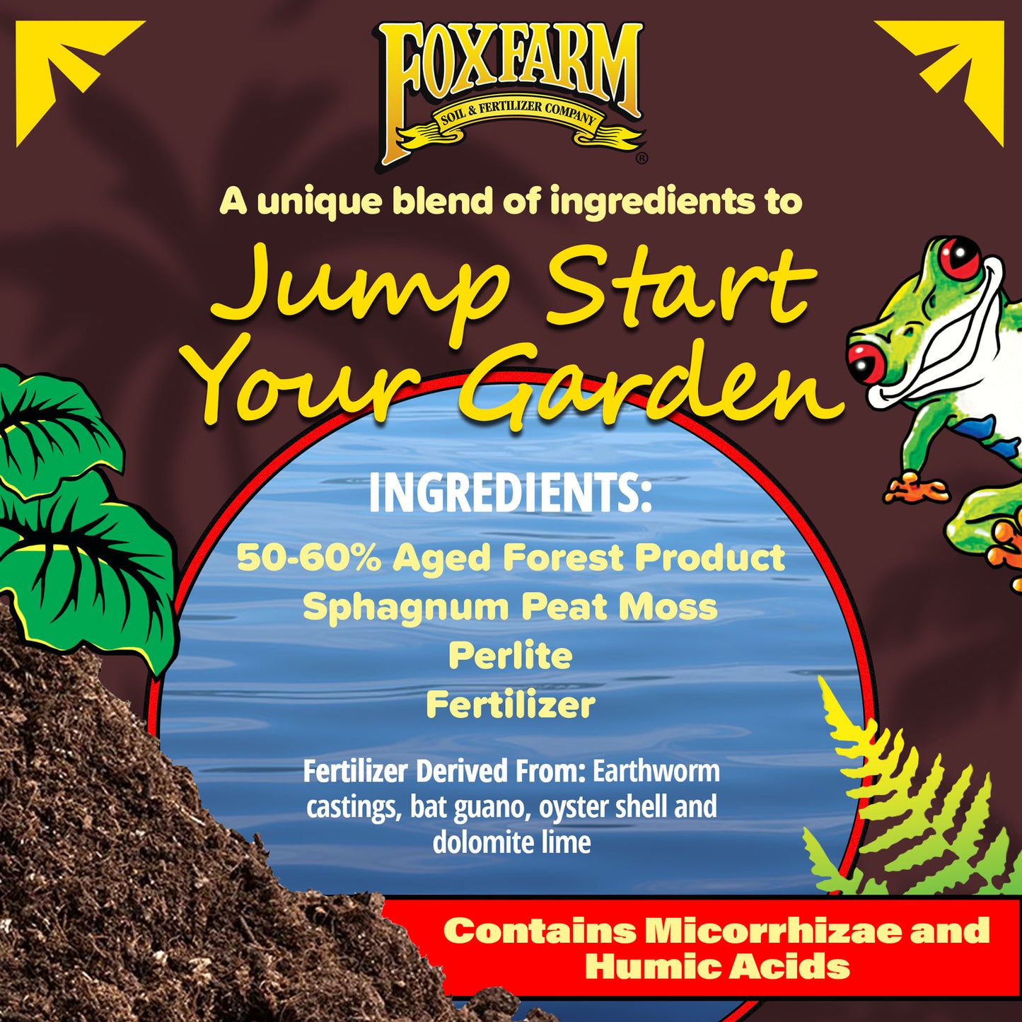 Foxfarm Happy Frog Potting Soil Mix with Mycorrhizal Fungi, 2Cu Ft (Pack of 2)