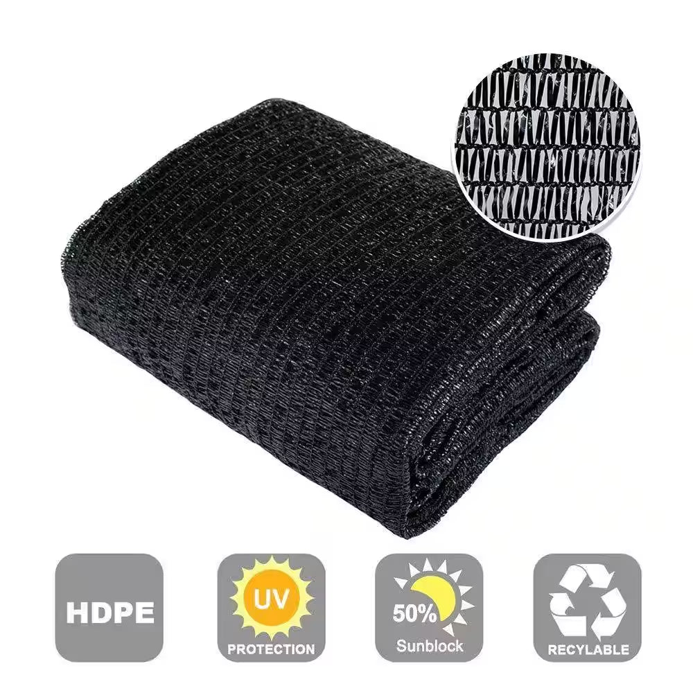 8 Ft. X 12 Ft. 30% Sun-Block Shade Cloth Net Mesh Shade with Clips for Garden Patio and Plants in Black