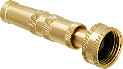 Brass Hose Nozzle, Heavy-Duty Brass Adjustable Twist Hose Nozzle, 2 Pack (4")