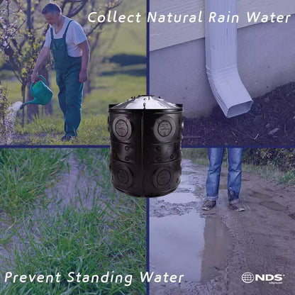 50 Gal. Black Stormwater Dry Well System Kit with 3-Side Panels for Rainwater Collection (1-Pack)
