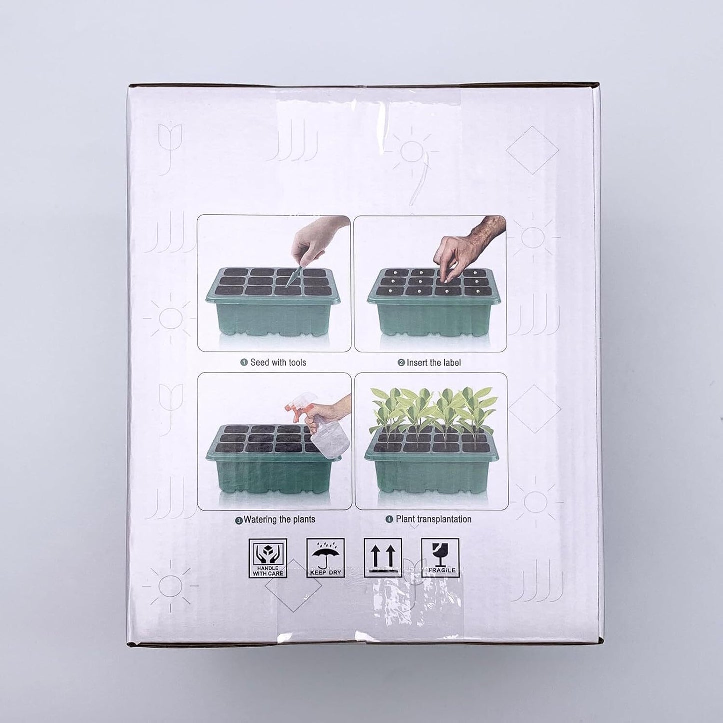 Seed Starter Tray with Plant Light, 4 Pack Grow Lights for Seed Starting Kit Wit
