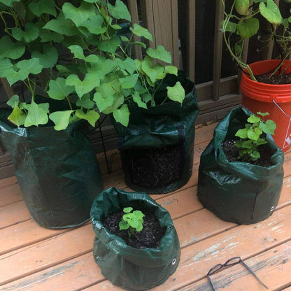 10 Gal. Polyethylene Potato Grow Bags, Handles Planter Pots with Flap for Tomato, Fruits and Carrot, Green (2-Pack)