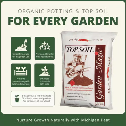 40 Lbs. Organic Planting Potting Top Soil Blend Bag