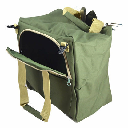 10-Piece Gardening Tool Set Folding Stool Seat with Zippered Detachable Tote