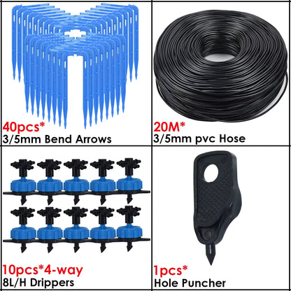 Greenhouse Drip Irrigation 4-Way 3/5Mm 2-Way Drip Arrow Transmitter Garden Automatic Watering System Potted Plant 10/20Set