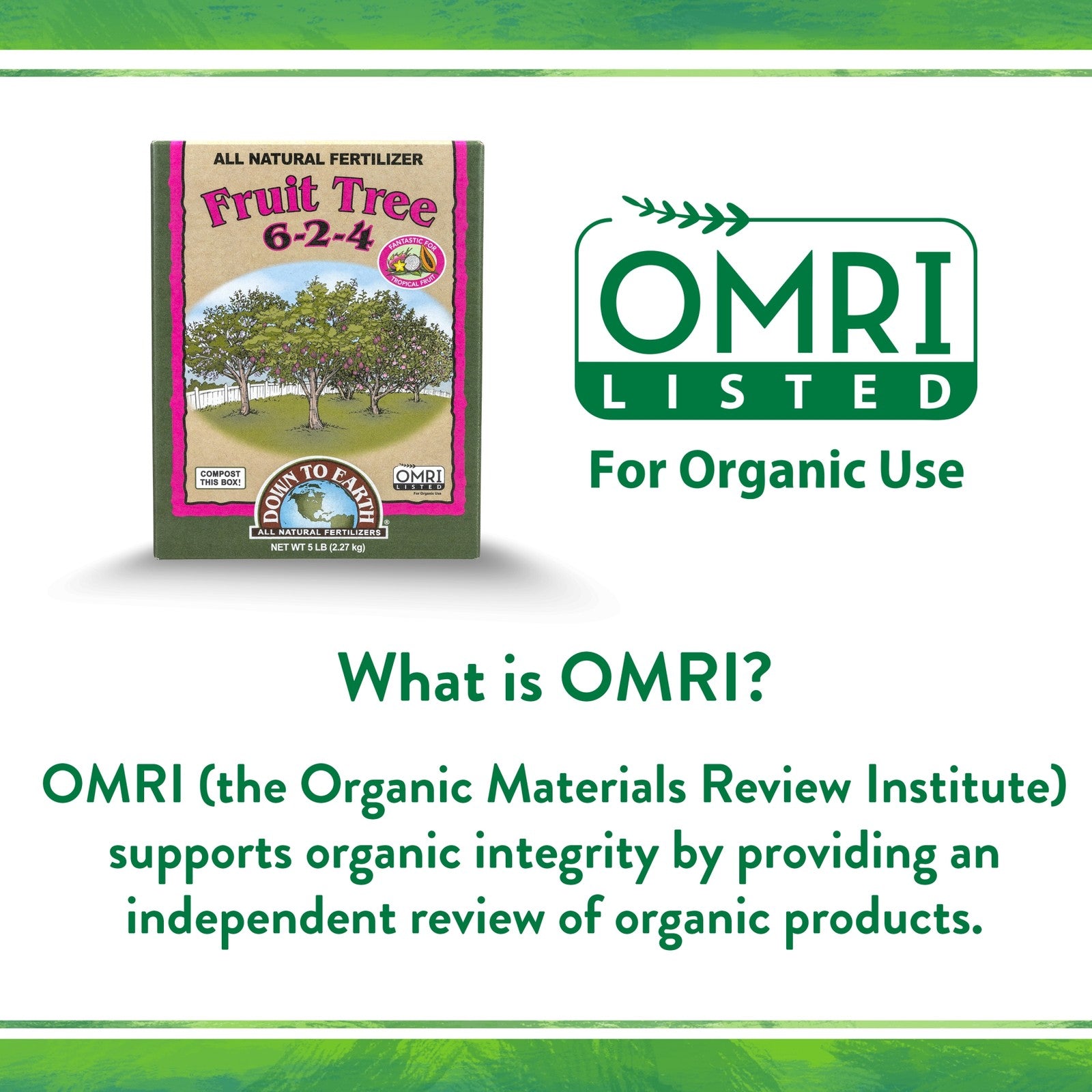 Down to Earth Organic Fruit Tree 6-2-4 All-Natural Fertilizer Mix, 5Lbs