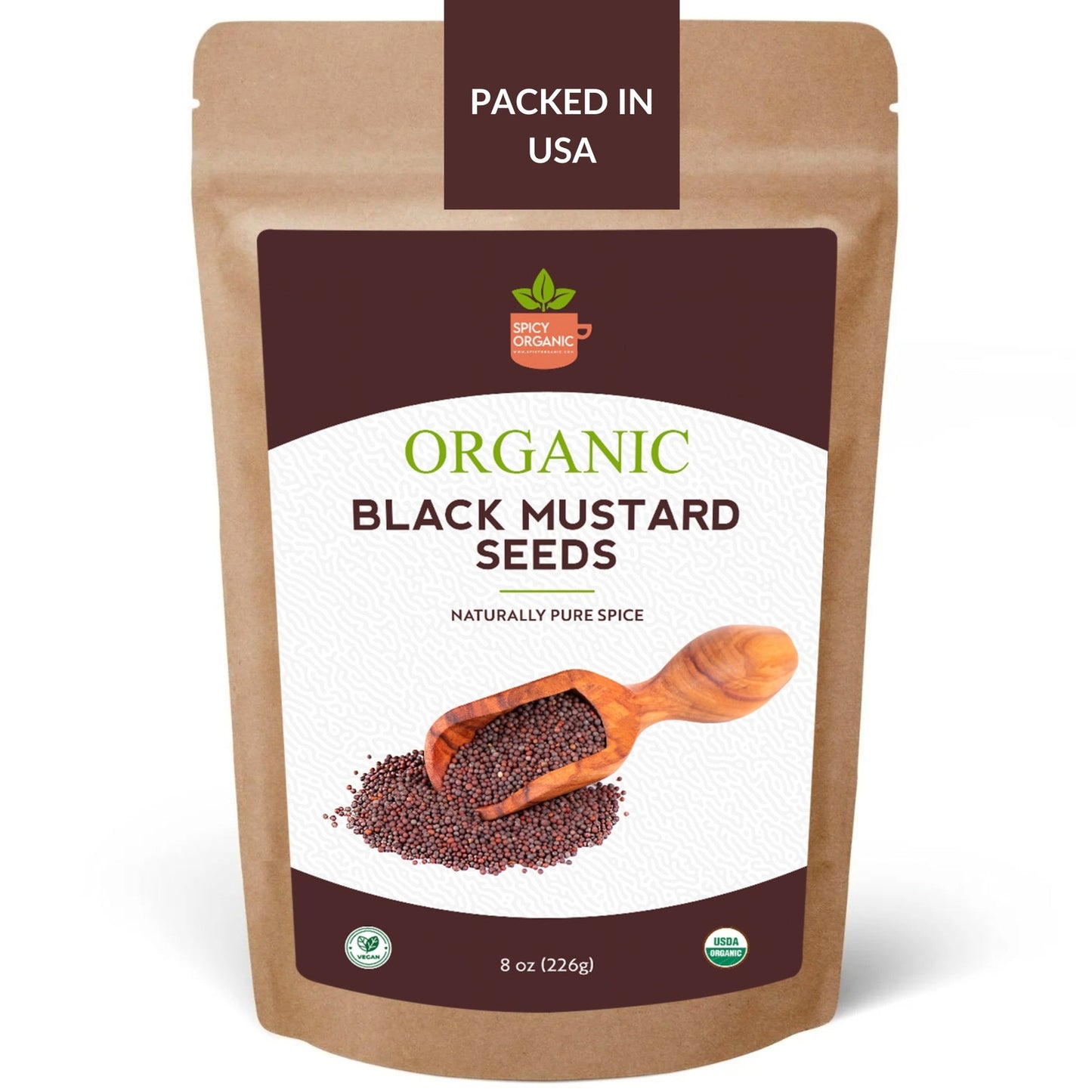 Organic Black Mustard Seeds - Gluten Free Dry, High-Quality Brown Mustard Seeds