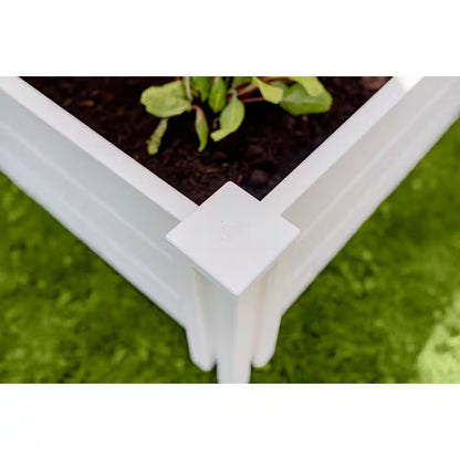 Classic 48"L X 48"W X 11"H Vinyl Raised Garden Bed, White, VT17108
