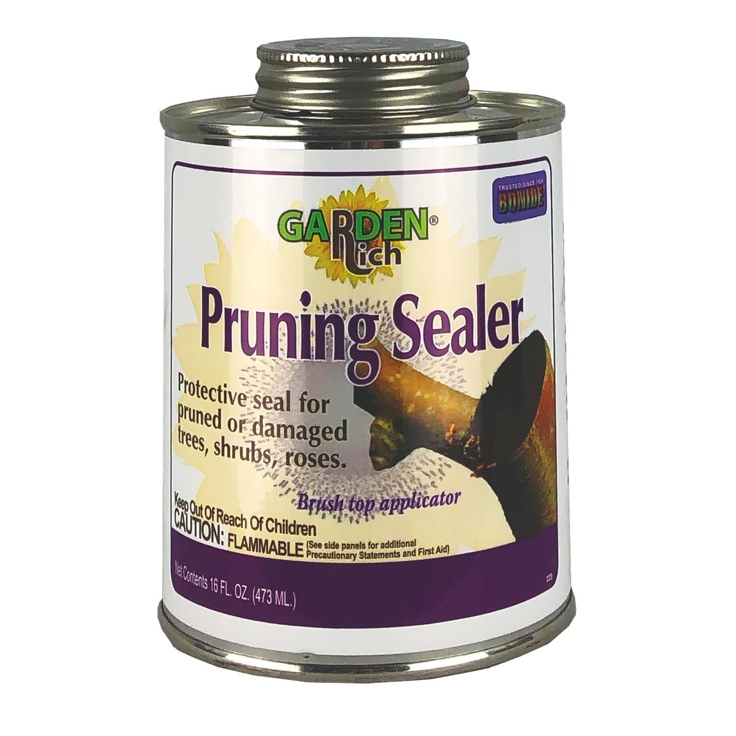 Garden Rich Pruning Sealer with Brush Top Applicator, 16 Oz Ready-To-Use Protective Seal for Trees, Shrubs, Roses