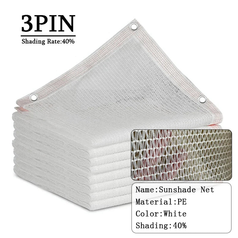 White Plants Sunshade Net Garden Sun Shelter HDPE Fabric Shading 40~80% Privacy Screen Outdoor Shade Canopy UV Protection Awning