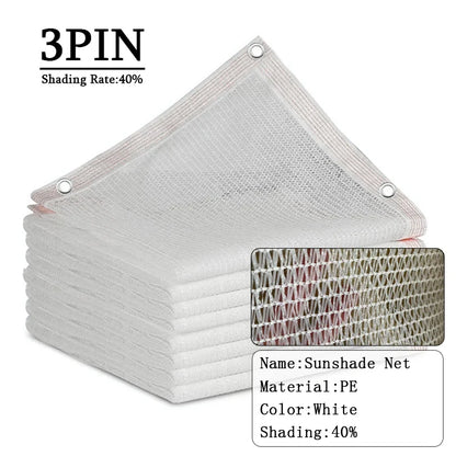 White Plants Sunshade Net Garden Sun Shelter HDPE Fabric Shading 40~80% Privacy Screen Outdoor Shade Canopy UV Protection Awning