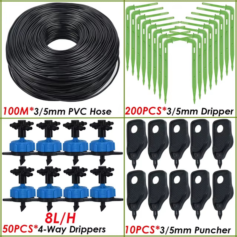 Greenhouse Drip Irrigation 4-Way 3/5Mm 2-Way Drip Arrow Transmitter Garden Automatic Watering System Potted Plant 10/20Set