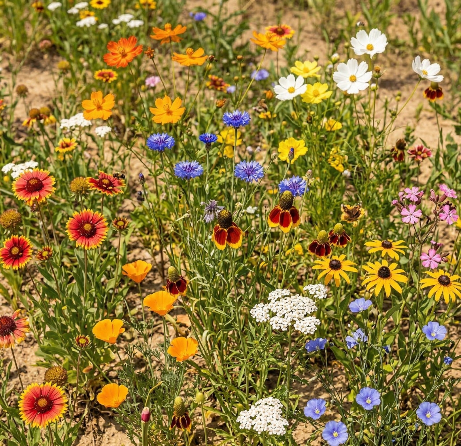 Wildflower Mix DROUGHT RESISTANT Dry Soil Garden Pollinator Flowers 1000+ Seeds!