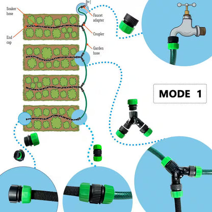 16-Piece Hose Connector Set with Female Connector, Male Connector, Valves and Straight Connectors for 0.5 In. Hose