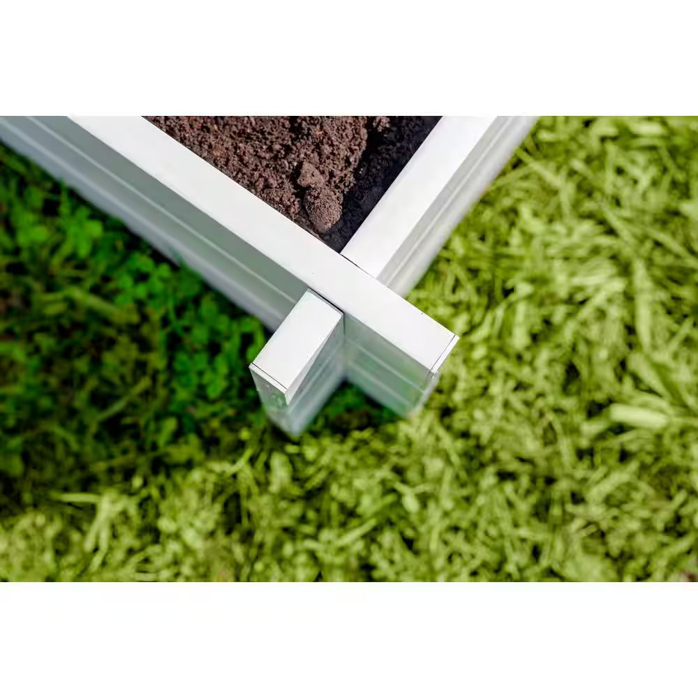 Classic 48"L X 48"W X 11"H Vinyl Hudson Raised Garden Bed, White, VA68237