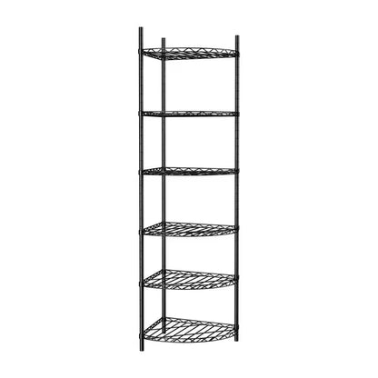 6-Tier Outdoor Garden Garage Black Iron Storage Shelf Shelves Organizer Wire Shelving Unit Plant Stand