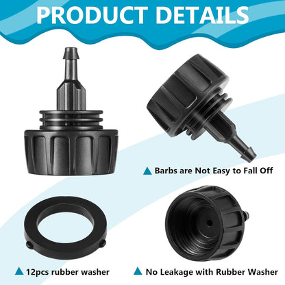 Retisee 12 Pcs 1/4 Inch Drip Irrigation Hose Connectors to 3/4 Inch Garden Fauce