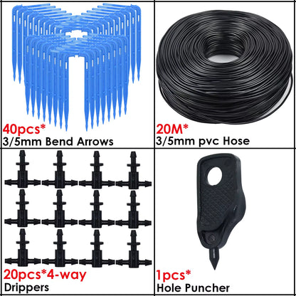 Greenhouse Drip Irrigation 4-Way 3/5Mm 2-Way Drip Arrow Transmitter Garden Automatic Watering System Potted Plant 10/20Set