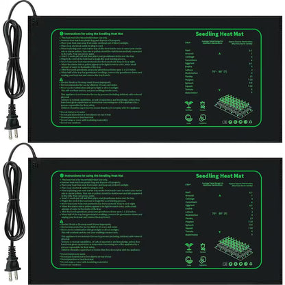 10 In. X 20.75 In. Seedling Heat Mat for Seed Starting, Waterproof Heating Pad for Indoor Plants Germination (2-Pack)