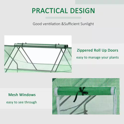 71 In. X 55 In. X 32 In. Mini Tunnel Greenhouse, Garden Planting Shed, Outdoor Flower Planter Warm House, Green