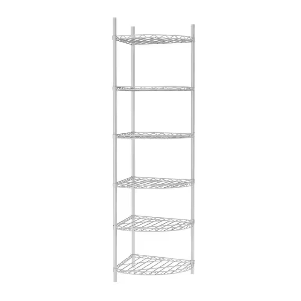 6-Tier Outdoor Garden Garage White Iron Storage Shelf Shelves Organizer Wire Shelving Unit Plant Stand